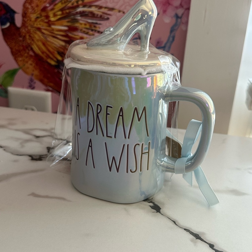 Disney x RAE DUNN Blue CINDERELLA Double Sided Mug with Glass Slipper Top